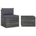 Muebles de jardín de palés 6 piezas y cojines madera de abeto