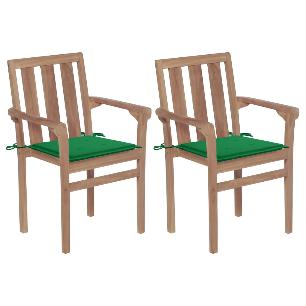 Sillas de jardín 2 uds con cojines antracita madera de teca