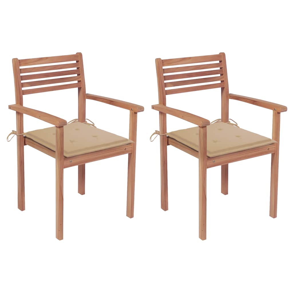Garden chairs 2 pcs cushions teak wood anthracite grey