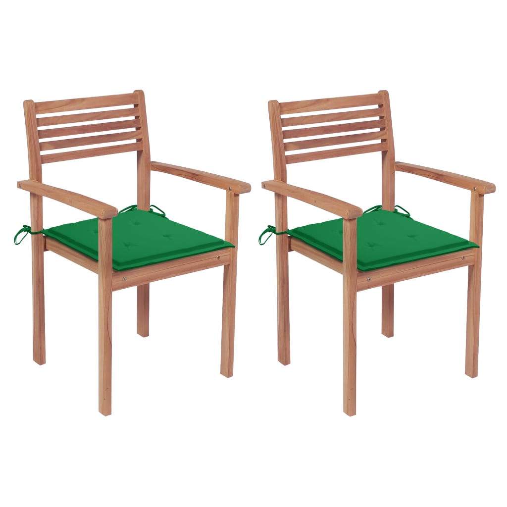 Garden chairs 2 pcs cushions teak wood anthracite grey