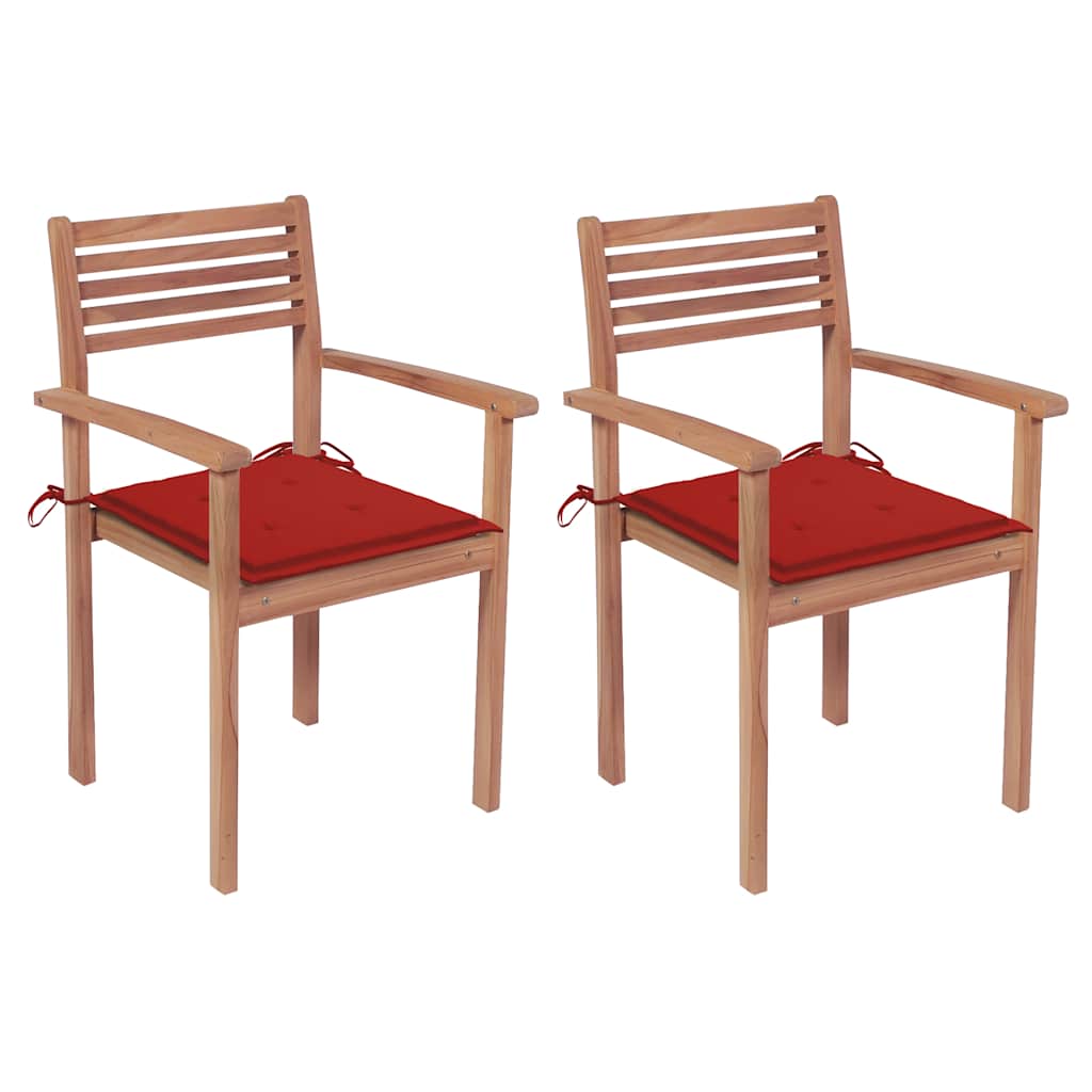 Garden chairs 2 pcs cushions teak wood anthracite grey