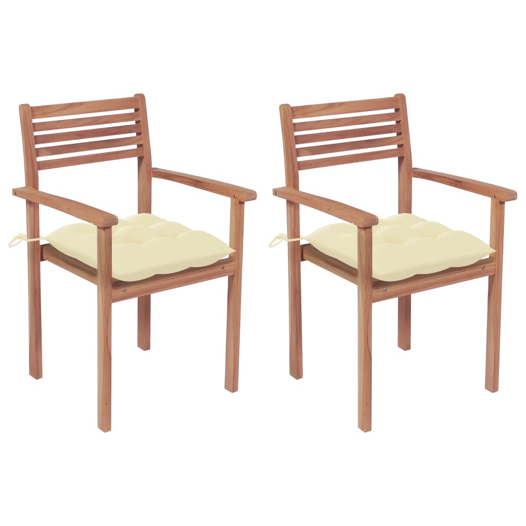 Garden chairs 2 pcs cushions teak wood anthracite grey