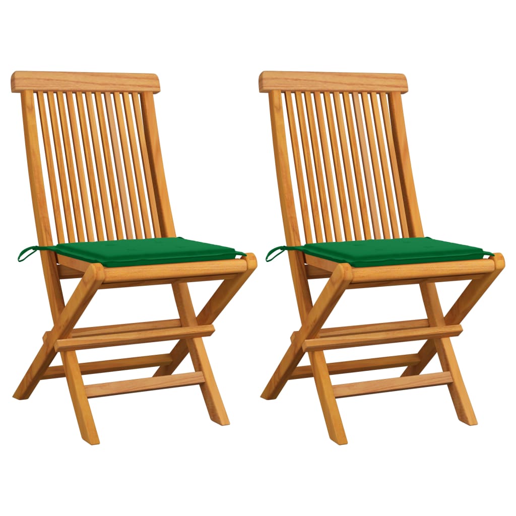 Sillas de jardín 2 uds con cojines antracita madera de teca