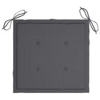 Sillas de comedor 2 uds madera teca con cojines gris antracita