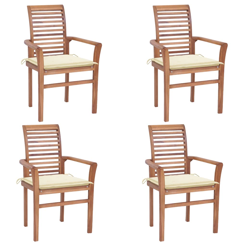 Sillas de comedor 2 uds madera teca con cojines gris antracita