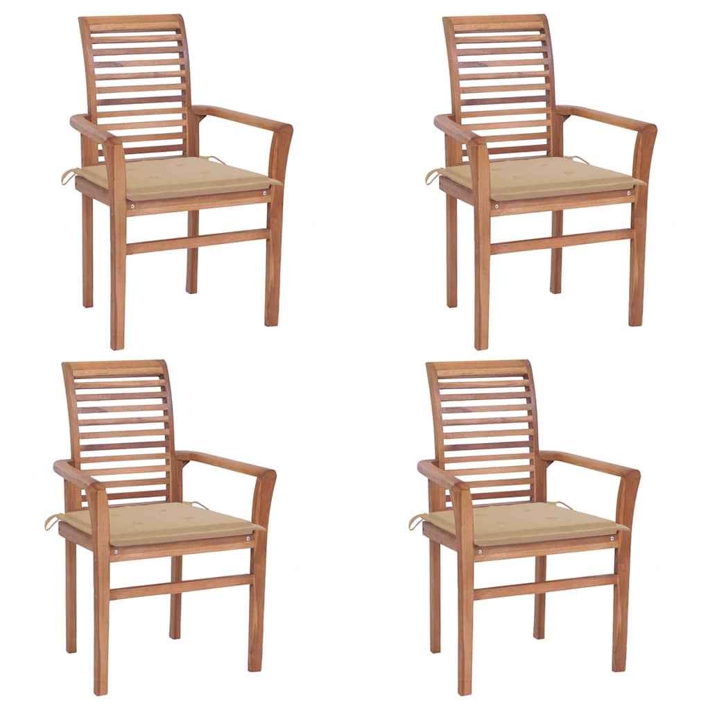 Sillas de comedor 2 uds madera teca con cojines gris antracita