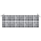Teak Garden Bench with Grey Plaid Cushion 150 cm