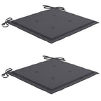 Sillas de jardín 2 uds cojines madera de teca gris antracita