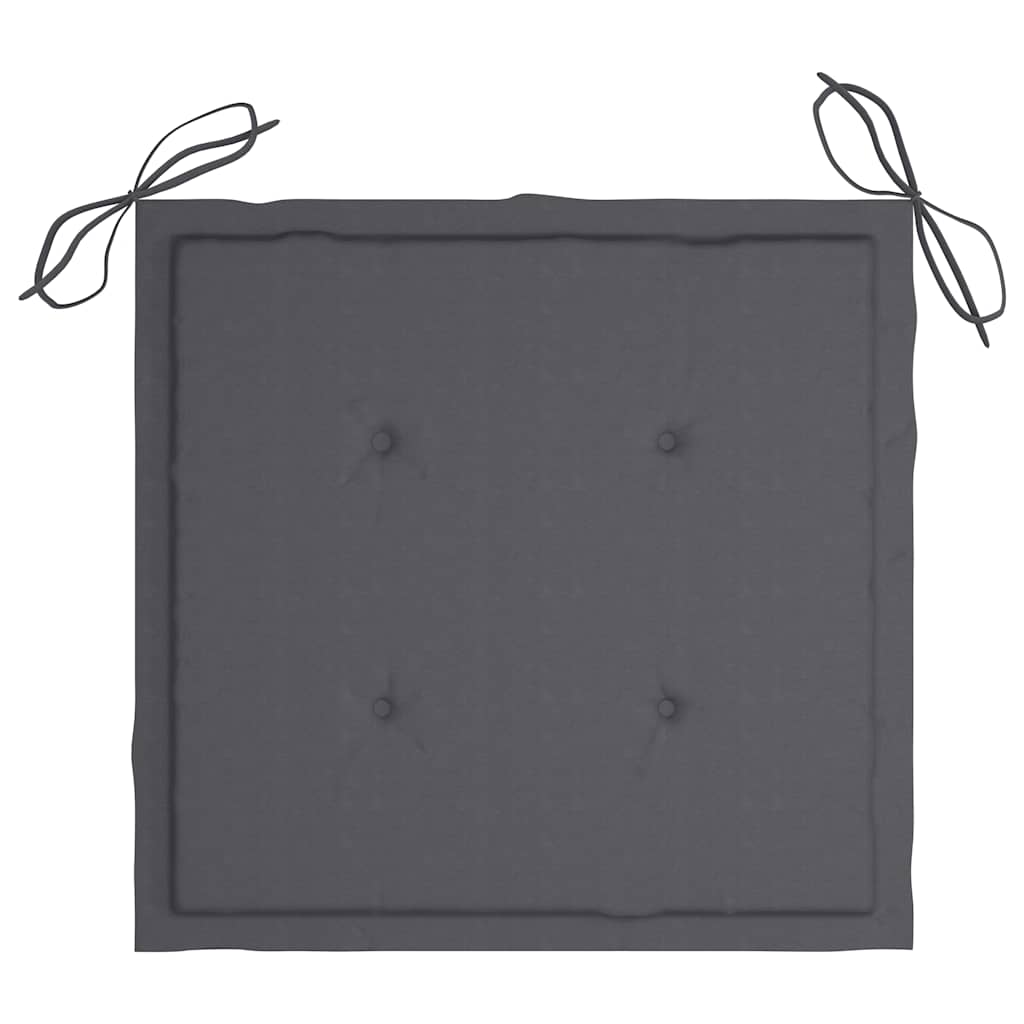 Sillas de jardín 2 uds cojines madera de teca gris antracita