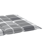 Tumbona con cojín acuadros gris madera maciza de teca