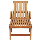 Tumbona con mesa y cojín madera maciza de teca