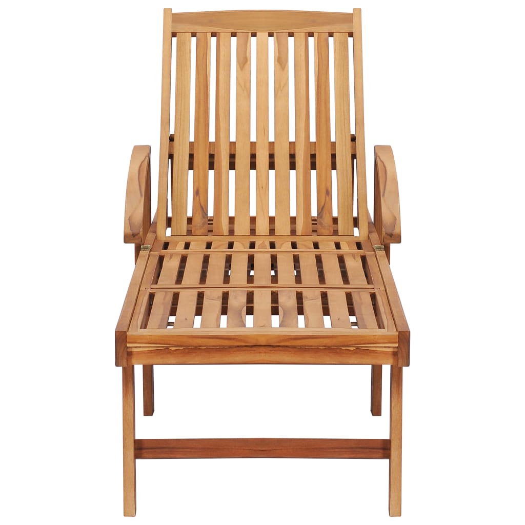 Tumbona con mesa y cojín madera maciza de teca