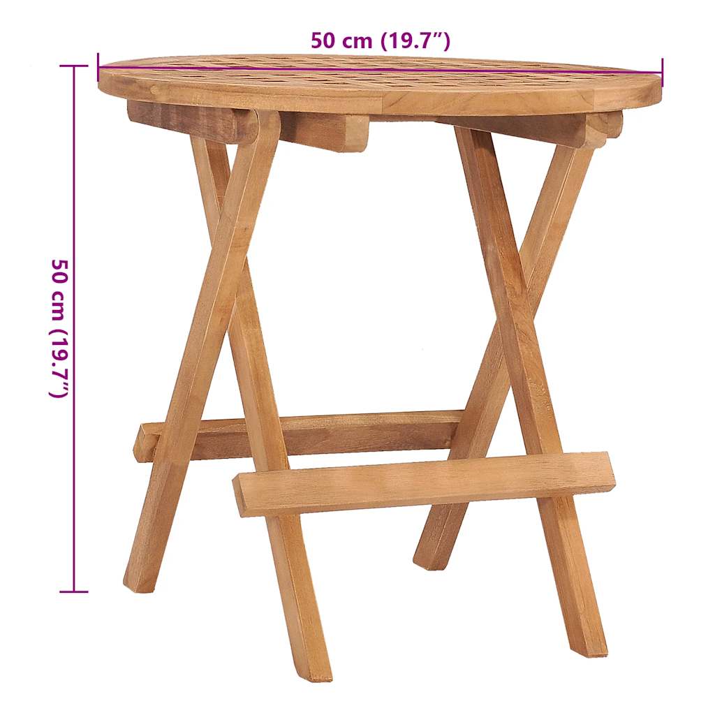 Set comedor de jardín plegable 3 piezas madera de teca cojines