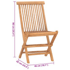 Set comedor de jardín plegable 3 piezas madera de teca cojines