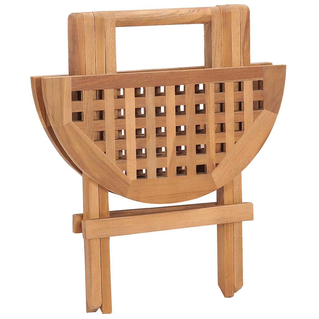 Set comedor de jardín plegable 3 piezas madera de teca cojines