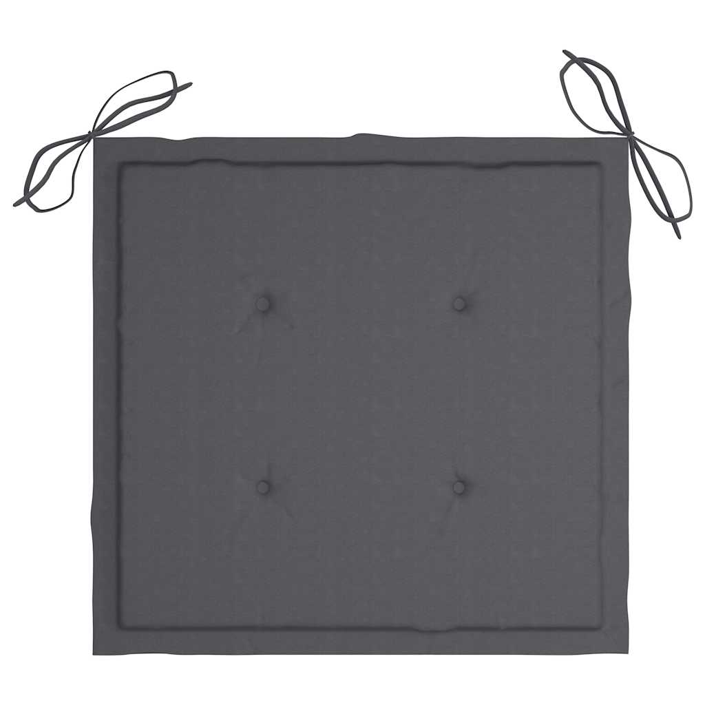 Set comedor de jardín plegable 3 piezas madera de teca cojines
