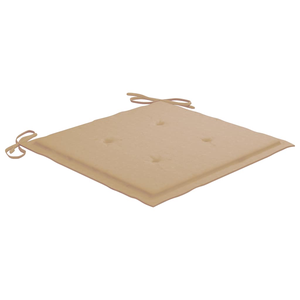 Set de bistró 3 piezas con cojines beige madera maciza teca