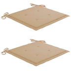 Set de bistró 3 piezas con cojines beige madera maciza teca