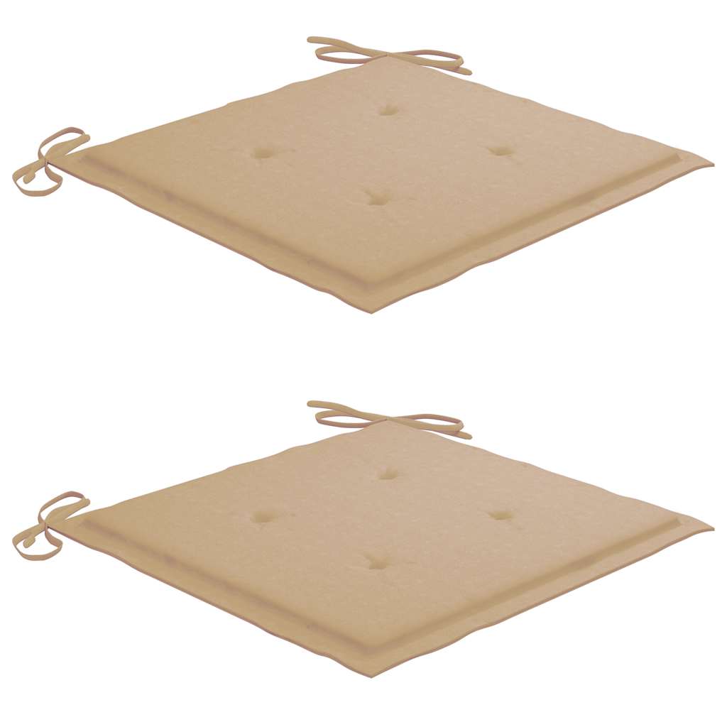 Set de bistró 3 piezas con cojines beige madera maciza teca