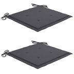 Sillas de jardín 2 uds cojines madera de teca gris antracita