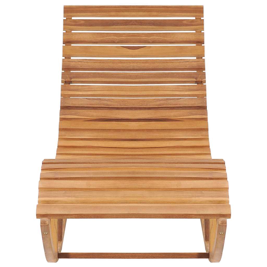 Tumbona mecedora con cojín madera maciza de teca