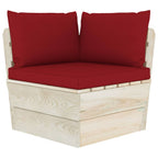 Muebles de jardín de palés 6 piezas y cojines madera de abeto