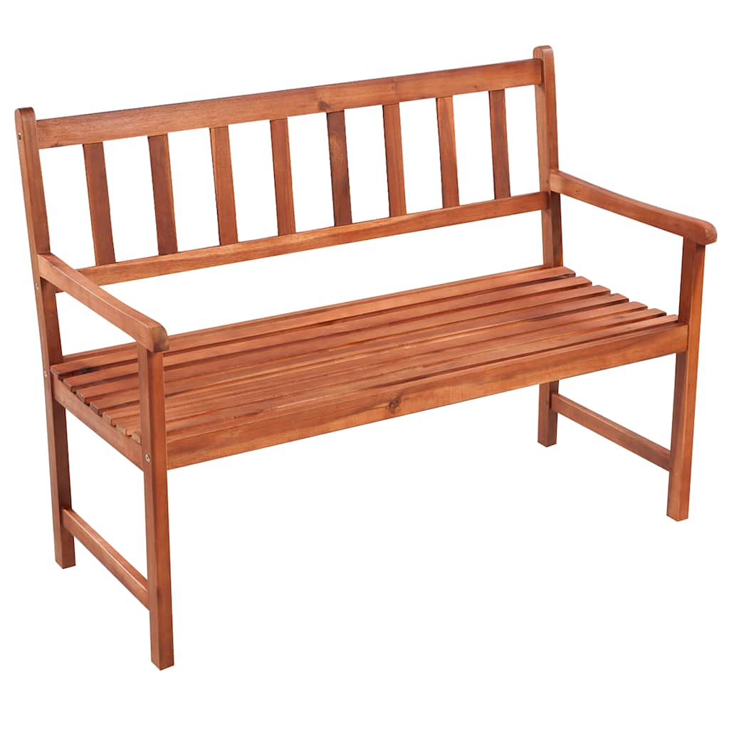 Banco de jardín con cojín madera maciza de acacia 120 cm