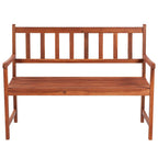 Banco de jardín con cojín madera maciza de acacia 120 cm