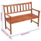 Banco de jardín con cojín madera maciza de acacia 120 cm