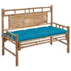 Banco de jardín con cojín bambú 120 cm