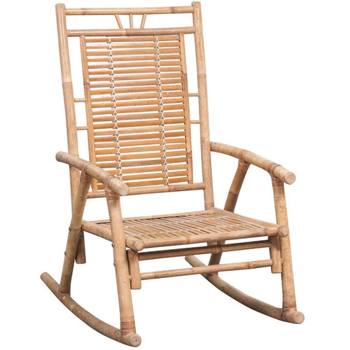 Cadeira de baloiço com almofada de bambu