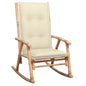 Silla mecedora con cojín bambú