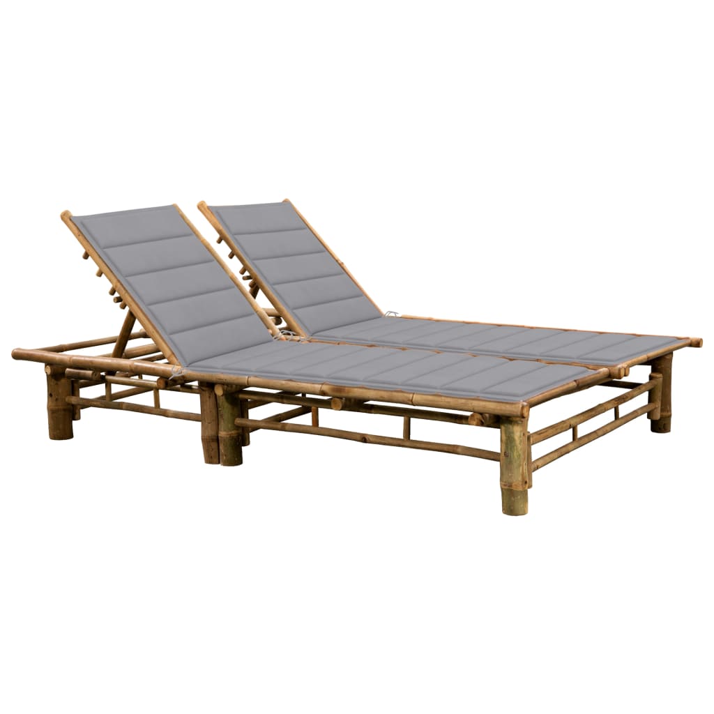 2-person Bamboo Lounger with Cushions