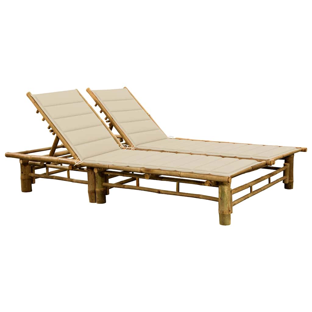 2-person Bamboo Lounger with Cushions