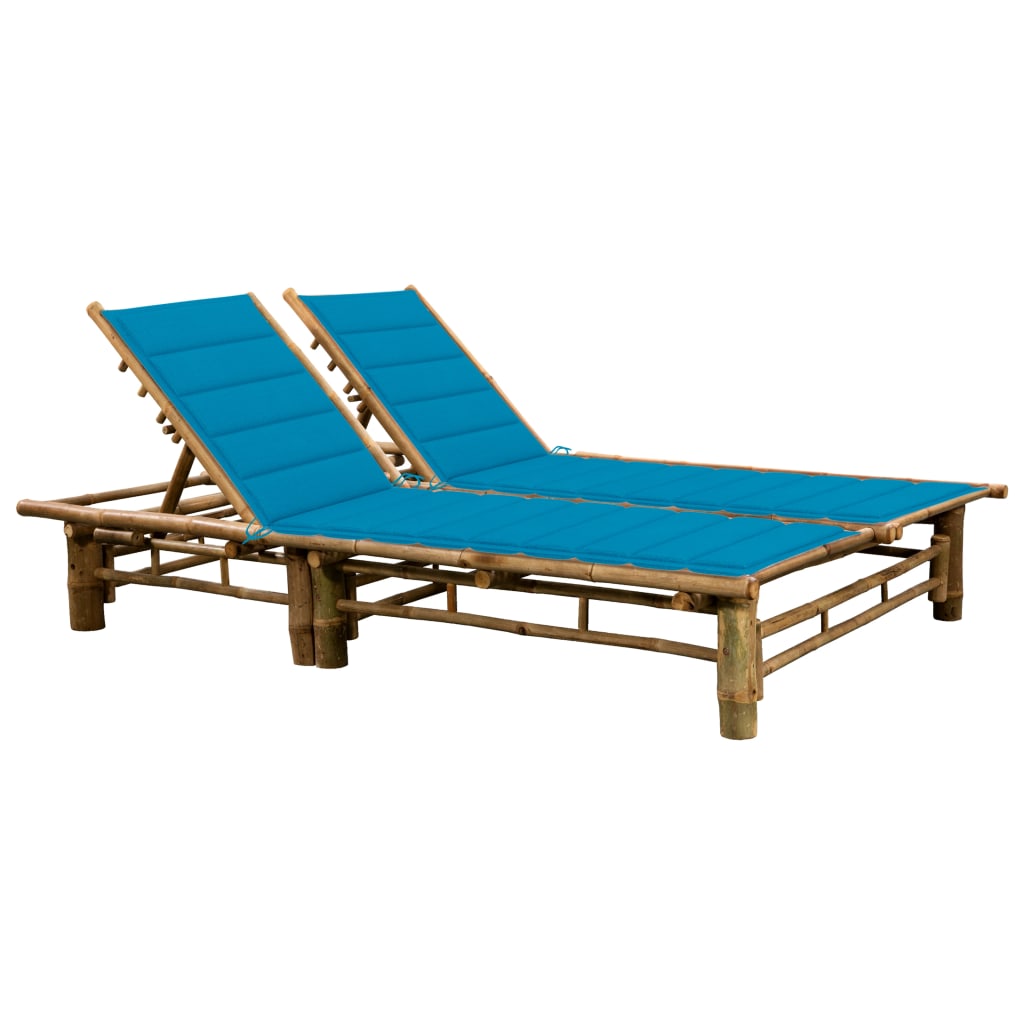 2-person Bamboo Lounger with Cushions