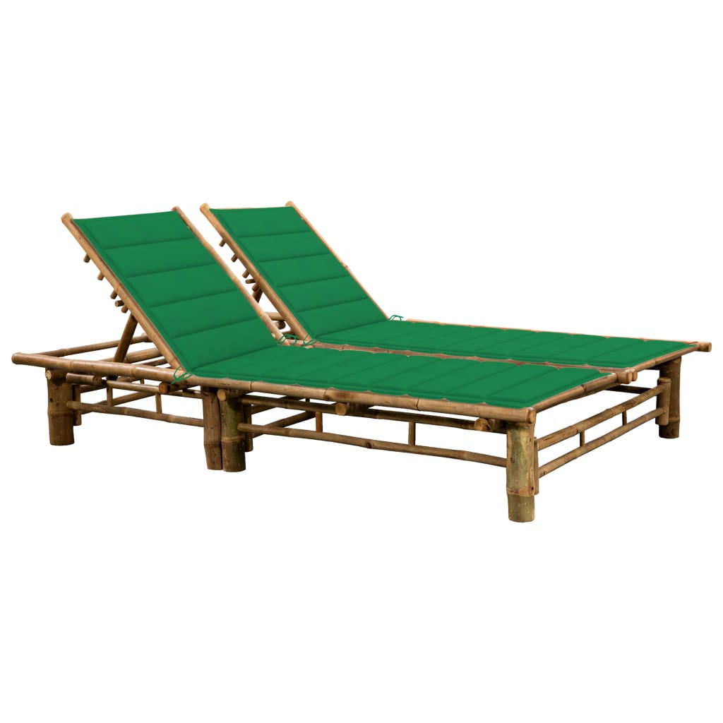 2-person Bamboo Lounger with Cushions