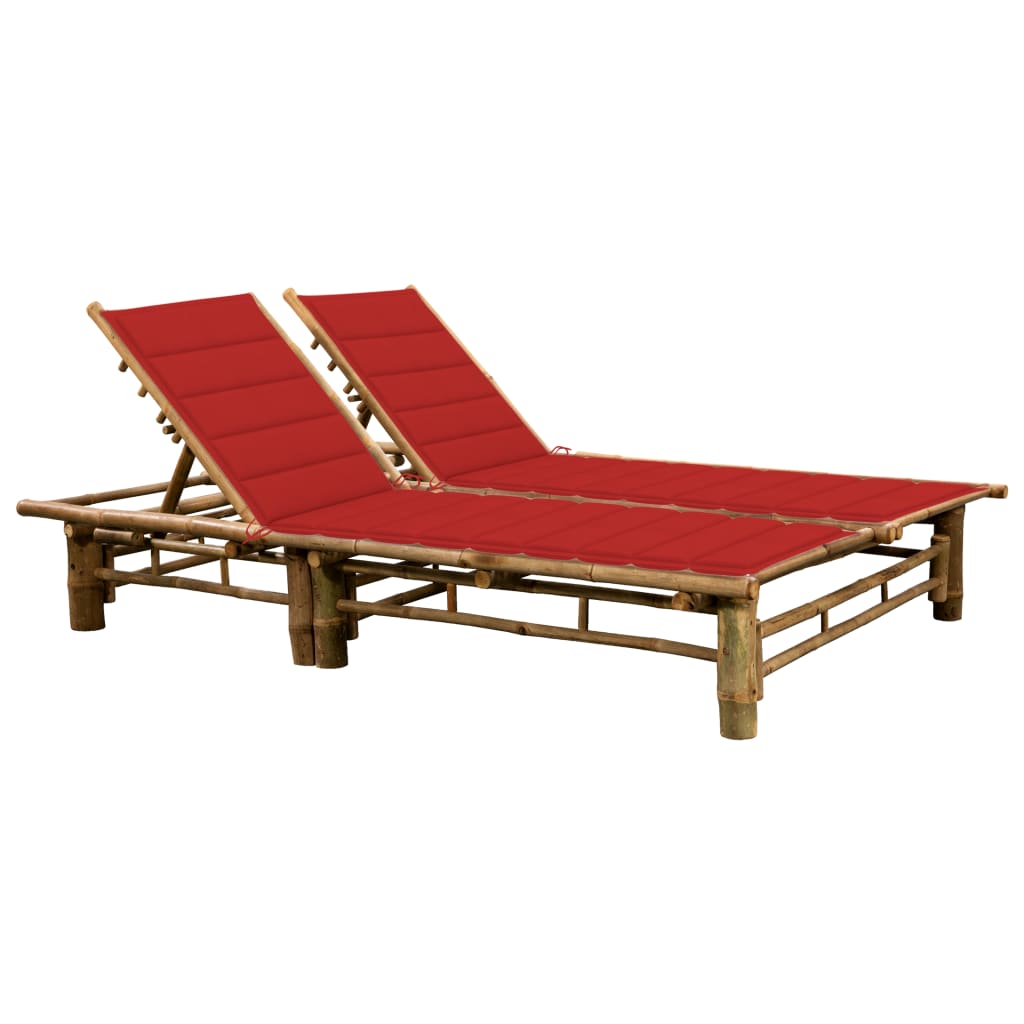 2-person Bamboo Lounger with Cushions