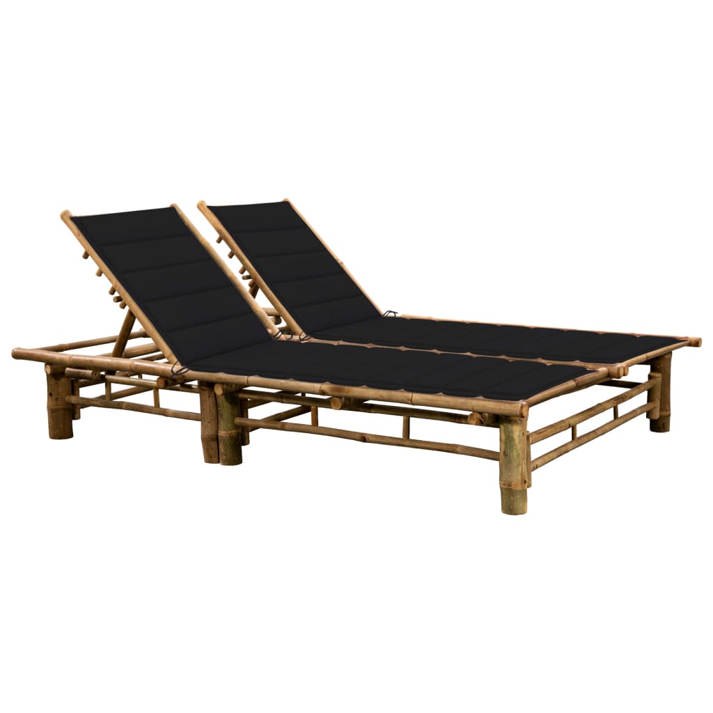 2-person Bamboo Lounger with Cushions