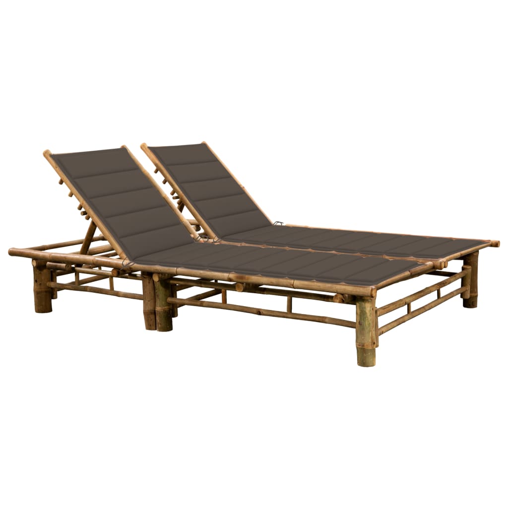 2-person Bamboo Lounger with Cushions