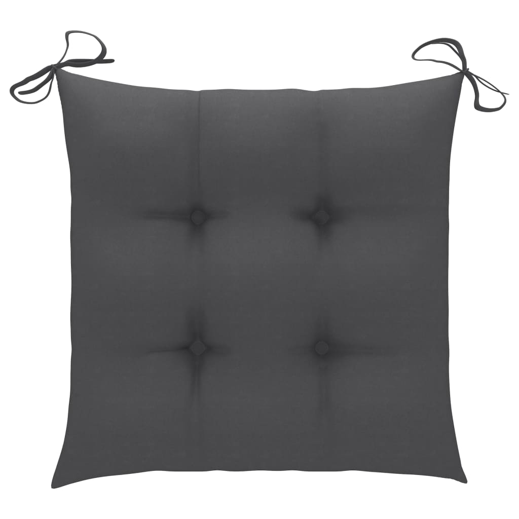 Set de comedor de jardín plegable 5 piezas con cojines bambú