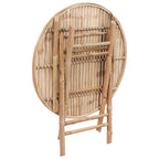 Set de comedor de jardín plegable 5 piezas con cojines bambú