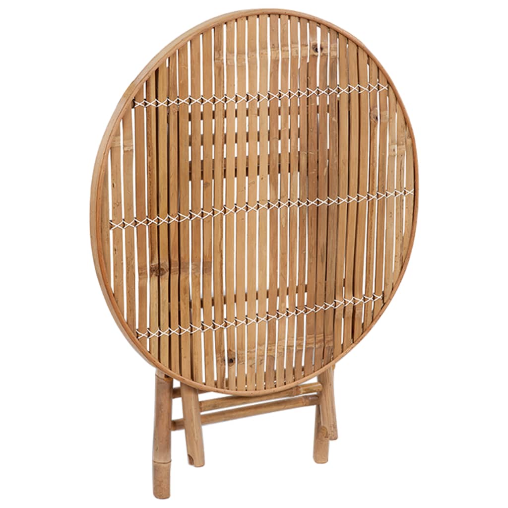 Set de comedor de jardín plegable 5 piezas con cojines bambú