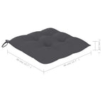Set de comedor de jardín plegable 5 piezas con cojines bambú