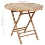 Set de comedor de jardín plegable 5 piezas con cojines bambú