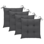 Set de comedor de jardín plegable 5 piezas con cojines bambú