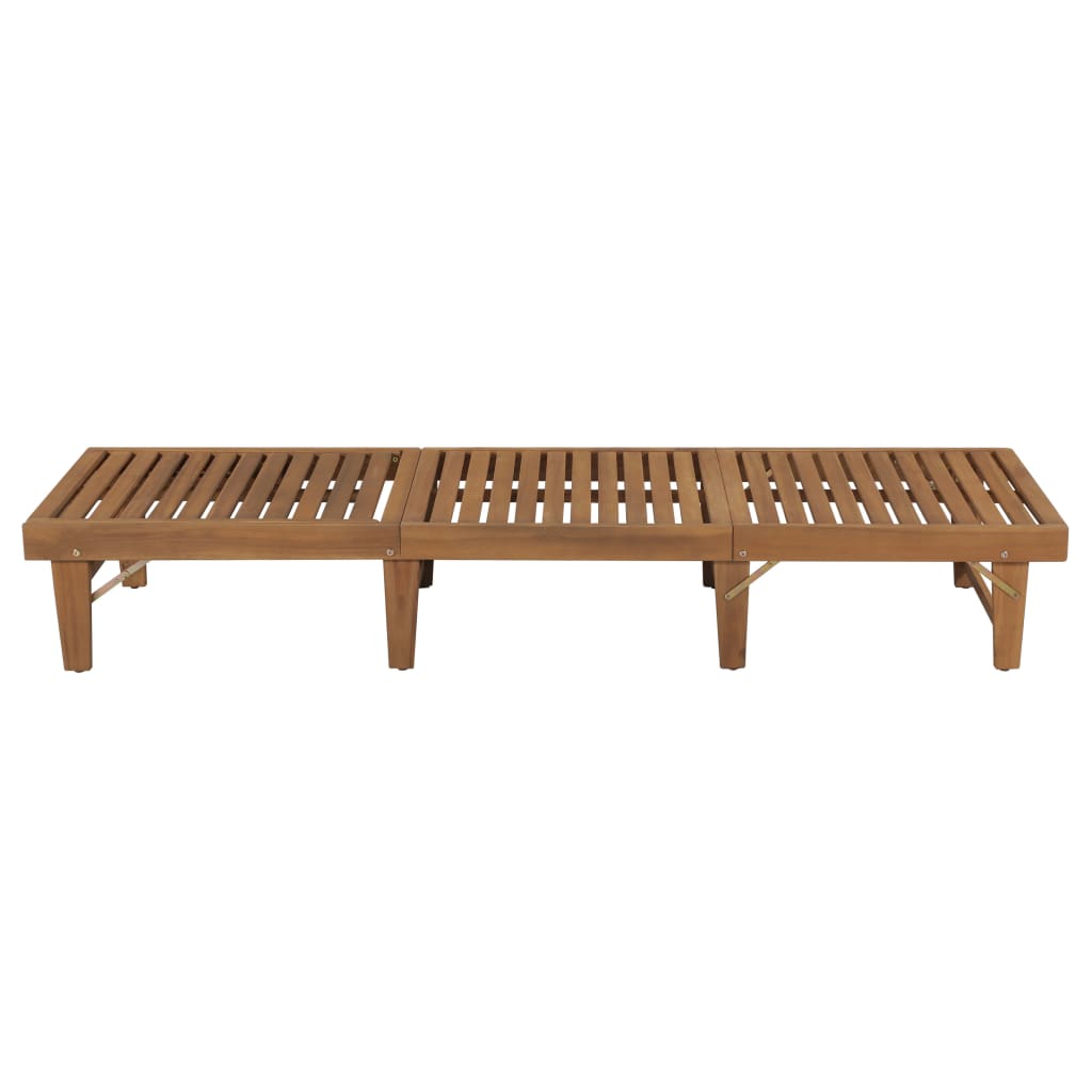 Tumbona plegable con cojín madera maciza de acacia