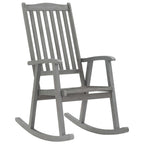 Silla mecedora con cojines madera maciza de acacia gris