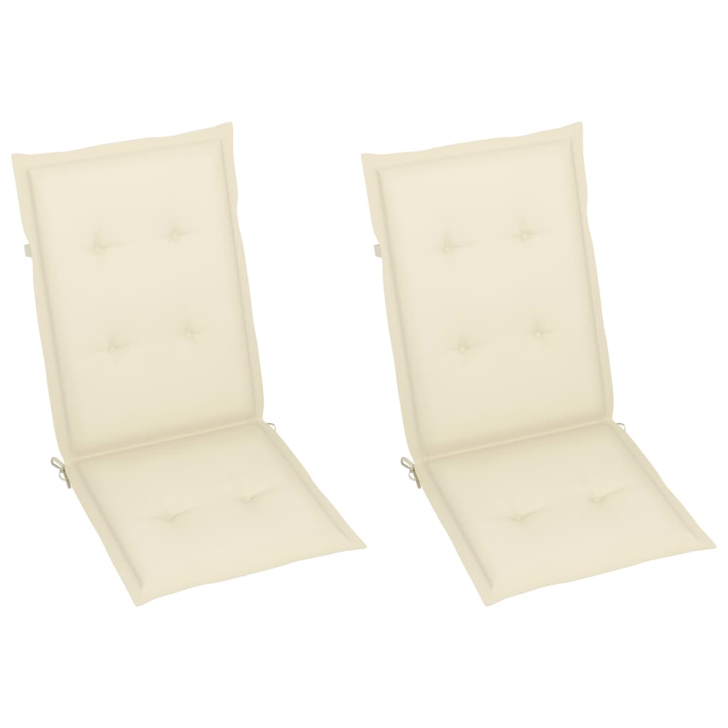 Silla mecedora con cojines madera maciza de acacia gris