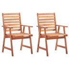 Sillas comedor de jardín 2 uds madera maciza acacia y cojines