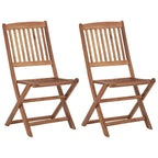 Sillas de jardín plegables 2 uds madera maciza acacia y cojines